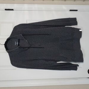 Torrid Charcoal Leopard Print Half-Zip Pullover